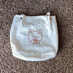 Yellow kitty tote bag